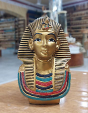 King Tut Tutankhamen Egyptian Antique Unique  Stone Pharaoh Statue Bazareg picture