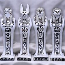 UNIQUE ANCIENT EGYPTIAN ANTIQUITIES 4 Statues Sons Of God Horus Handmade Rare BC picture