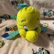 Vintage Disney Applause Little Mermaid Flounder Yellow Fish Plush Stuffed Animal picture