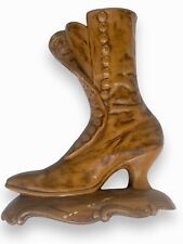Vintage Brown High Heel Boot Statue Table Vase Home Decor picture
