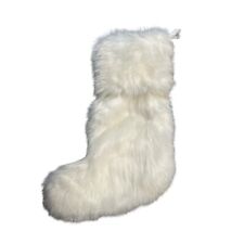 Nicole Miller Cream Faux Fur Christmas Stocking picture