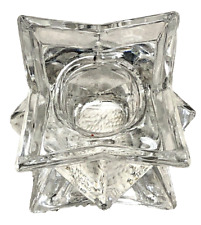 Vintage AVON Glistening Star Lead Crystal Candleholders, Set of 2, used (II) picture