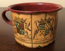 Vintage Tin Drinking Cup w Handle - Coat of Arms picture