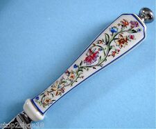 Lenox L'Chaim Challah Knife Floral Porcelain Handle Stainless Blade Judaica New picture