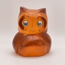 A Granoby Original California Owl Lucite Retro 1960s MCM 3.5” Orange Crystal Eye picture