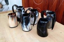 set of 6 Viking Drinking Horn Mug - 100% Authentic Beer Horn Tankard picture