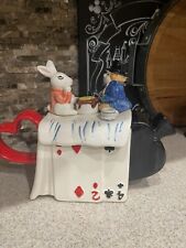 Alice in Wonderland Cardinal Inc hand painted tea pot Teapot Heart Spade Cards picture