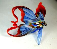 blown glass animals Betta Gold Fish figurine ornament murano miniature  blue 4