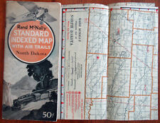 Vintage 1929 Rand McNally North Dakota State Indexed Map with Air Trails Airport picture