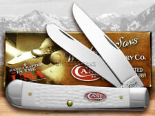 Case xx Knives Sparxx Trapper Jigged White Delrin Pocket Knife Stainless 60182 picture