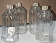 Vtg Home Interior HOMCO Clear Hurricane Votive Cups Set Of 4 TALL 6.5” NIB picture