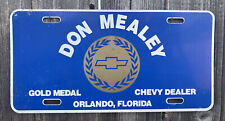 DON MEALEY DEALERSHIP LICENSE PLATE ORLANDO FLORIDA CHEVY CHEVROLET GOLD MEDAL picture
