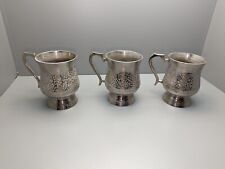 Lot of Three Vintage Metal Beer Mugs Chalices picture