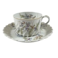 ORSAY HAVILAND Wisteria Flat Tea Cup & Saucer Porcelain Limoges Made in France picture