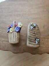 Pair of 2 Goebel M.I. Hummel Broochs Lapel Pins Bouquet  & Beehive W/gift Box picture