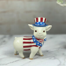 Lenox American Flag Costume Pig Ceramic Ornament Statue picture