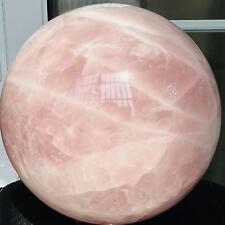 Natural Pink Rose Quartz Sphere Crystal Ball Decor Reiki Healing 24LB picture