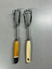 Set of 2 - Vintage EKCO Wood Handle Push Hand Mixer Beaters picture