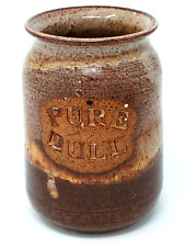 Pure Bull Stoneware pottery Drip Glaze storage jar brown euc picture