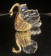 Stunning La Melodie French Gold Plated Swarovski Crystal Swan Signed & Dated ‘79 picture