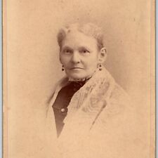 c1880s Hartford, CT Cute Old Woman Silk Gown Cabinet Card Photo Stuart Gate B20 picture