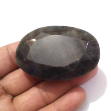 Attractive Black Sapphire Faceted Oval Shape 593 Crt Sapphire Loose Gemstone picture