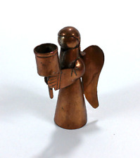 Vintage Small Copper Angel Candleholder Mid-Century Modern 2.5
