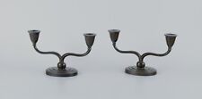 Just Andersen, pair of two-armed Art Deco candlesticks in 