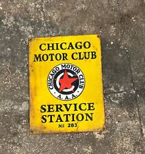 PORCELIAN CHICAGO MOTOR CLUB ENAMEL SIGN SIZE 18X14 INCHES picture