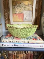 Antique Copeland England Porcelain Cabbage Lettuce Bowl Scalloped Gold Gilt picture