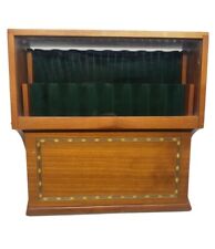 Vintage Levenger Fountain Pen Display Wooden Case With Glass Front picture