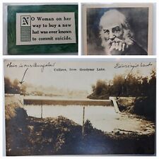 Antique Postcards Linen Era Divided Back Colliers Dam Bridge RPPC Walt Whitman picture