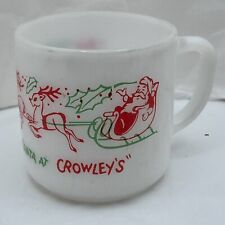 Vintage “Just Had Lunch w/ Santa At Crowley’s” Mug Federal Glass USA Detroit picture