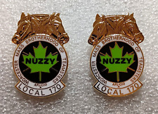 2 Brotherhood Teamsters Union Member AFL-CIO LC 170 Nuzzy Lapel Hat Pin New NOS picture
