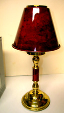 Tea Light Candle Holder Lamp Style Solid Brass Red Marbling 11