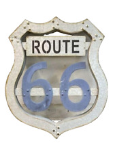 2 ft Tall Route 66 Galvanized Metal Wall Decor Vintage Garage Mancave Barn picture