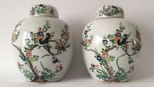 Pair Of Large Chinese Wu Cai Covered Jar 19C picture