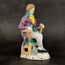 Vintage Porcelain Colonial Man Sitting in Chair Figurine Made In Japan picture