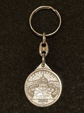 Vintage Benedictus XVI Key Chain San Pietro Roma Italy Silver Tone picture