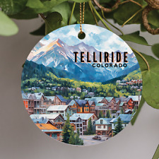 Telluride Colorado, San Juan Mountains, Travel Souvenir, Ceramic Ornament Gift picture