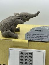 The Herd Totter Elephant Figurine Sculpture #3143 Martha Carey Sitting Baby Box picture