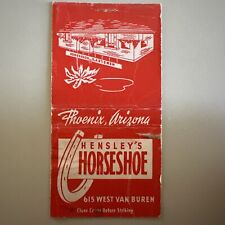 Vintage 1950s Hensley’s Horseshoe Phoenix Arizona Midcentury Matchbook Cover picture