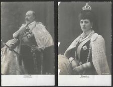 King Edward VII and Queen Alexandra of England, 2 Early Real Photo Postcards picture