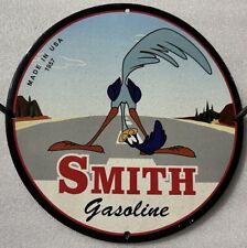 1957 SMITH DONALD DUCK  GASOLINE OIL USA GARAGE MANCAVE PORCELAIN ENAMEL SIGN. picture