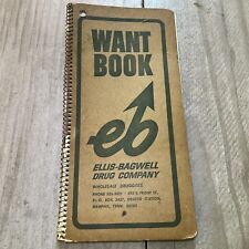 vintage ellis bagwell drug company want book Notebook Pharmaceutical Office Supp picture
