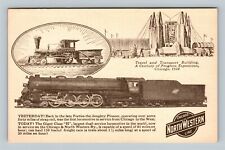 Chicago Northwestern Line Antique, Steam Engine, Illinois Vintage Postcard picture