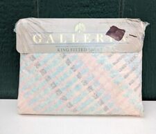 Vintage Mervyns Galleria KING Fitted Sheet Set Imprint Cotton Poly Blend picture