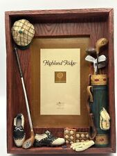 NEW RUSS BERRIE AND CO. HIGHLAND RIDGE GOLF PHOTO FRAME WITH FUN GOLFERS DETAIL picture