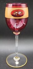 French ART DECO Baccarat Ruby Crystal & Enamel Wine Goblet by Maurice MARINOT picture