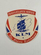 Vintage Travel Label Transatlantic Service KLM Flying Dutchman picture